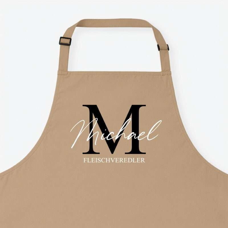 Bild von   kochschuerze initial text lajpg | Individuelle 🎁 persönliche 🎁 personalisierte Geschenke bedruckt ▪ bestickt ▪ graviert
