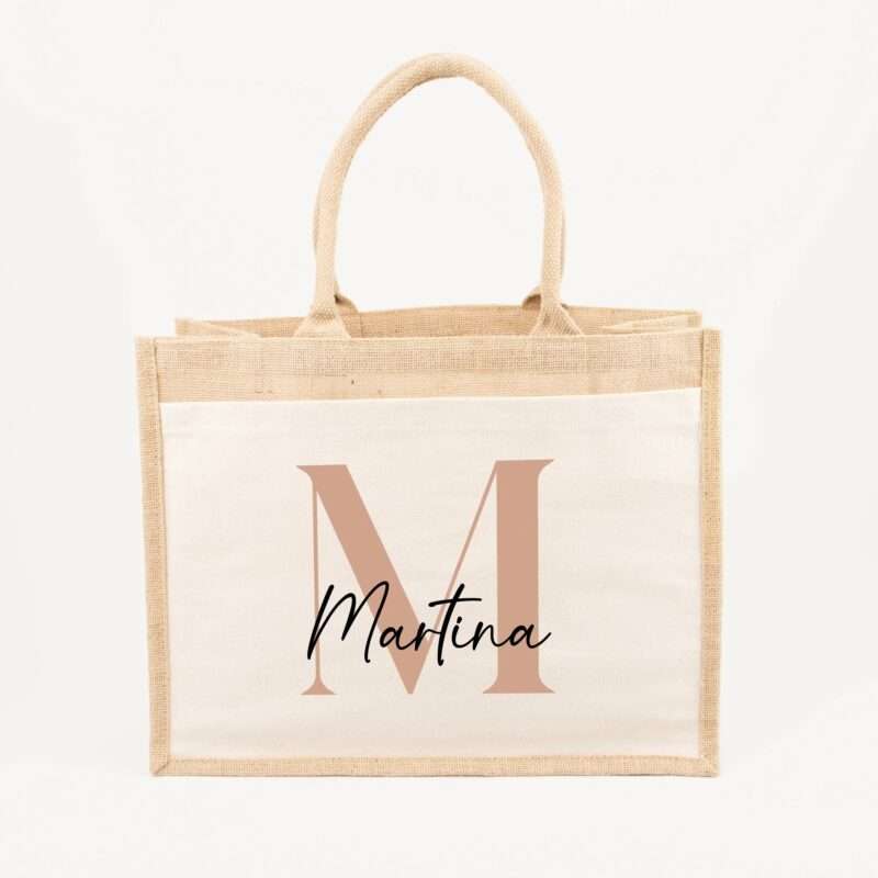 Bild von   jutetasche name initial groejpg | Individuelle 🎁 persönliche 🎁 personalisierte Geschenke bedruckt ▪ bestickt ▪ graviert