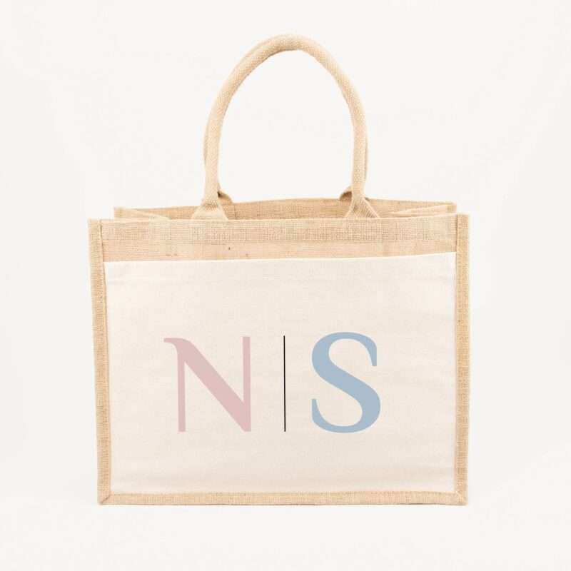 Bild von   jutetasche  initialen groessejpg | Individuelle 🎁 persönliche 🎁 personalisierte Geschenke bedruckt ▪ bestickt ▪ graviert