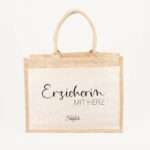 Bild von   jutetasche erzieherin mit herzjpg | Individuelle 🎁 persönliche 🎁 personalisierte Geschenke bedruckt ▪ bestickt ▪ graviert