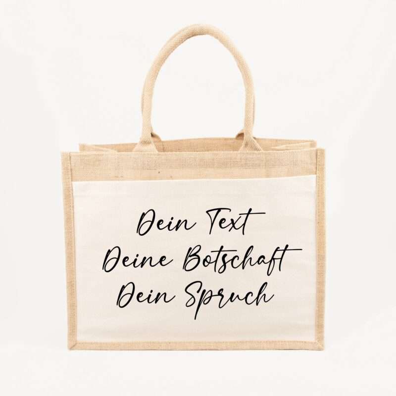 Bild von   jutetasche eigener spruch groejpg | Individuelle 🎁 persönliche 🎁 personalisierte Geschenke bedruckt ▪ bestickt ▪ graviert