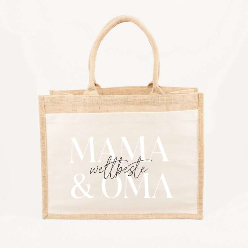 Bild von   jutetasche beste mama oma grjpg | Individuelle 🎁 persönliche 🎁 personalisierte Geschenke bedruckt ▪ bestickt ▪ graviert