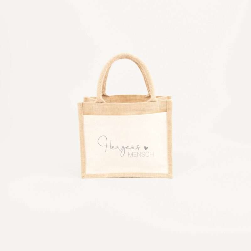 Bild von   jutetasche herzensmensch graajpg | Individuelle 🎁 persönliche 🎁 personalisierte Geschenke bedruckt ▪ bestickt ▪ graviert