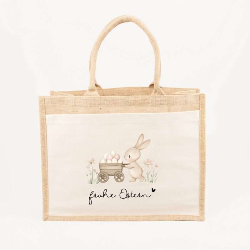 Bild von   jutetasche frohe ostern groessjpg | Individuelle 🎁 persönliche 🎁 personalisierte Geschenke bedruckt ▪ bestickt ▪ graviert