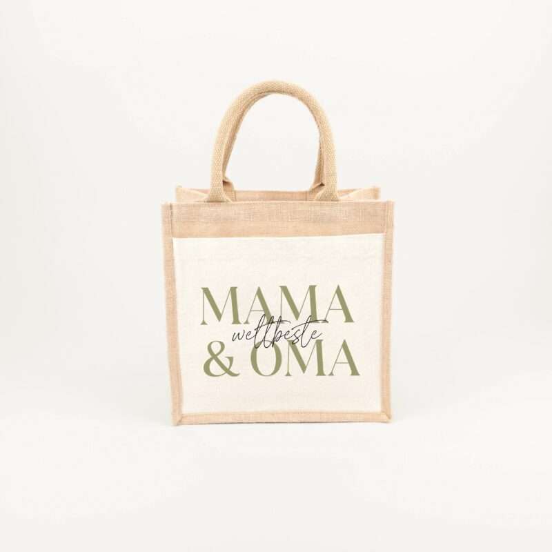Bild von   jutetasche beste mama oma grjpg | Individuelle 🎁 persönliche 🎁 personalisierte Geschenke bedruckt ▪ bestickt ▪ graviert