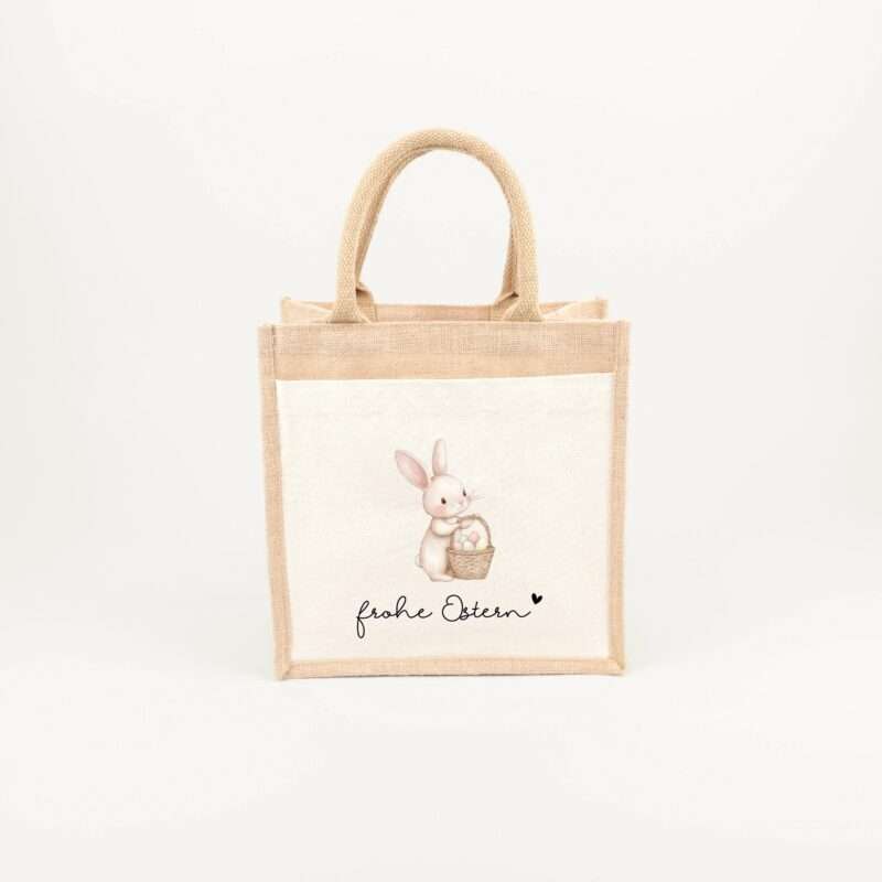 Bild von   jutetasche frohe ostern groessjpg | Individuelle 🎁 persönliche 🎁 personalisierte Geschenke bedruckt ▪ bestickt ▪ graviert