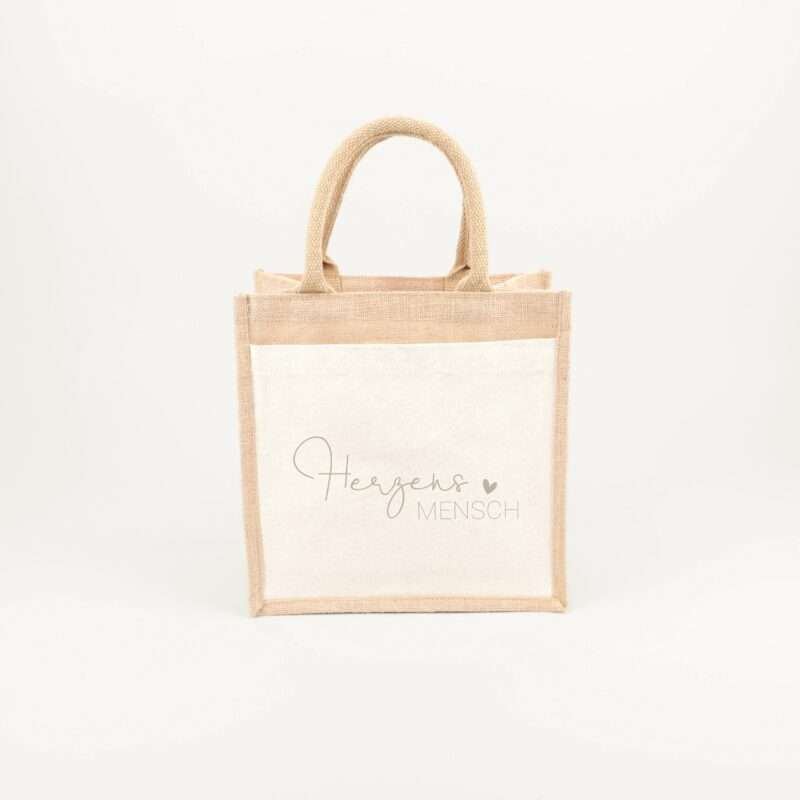 Bild von   jutetasche herzensmensch graajpg | Individuelle 🎁 persönliche 🎁 personalisierte Geschenke bedruckt ▪ bestickt ▪ graviert