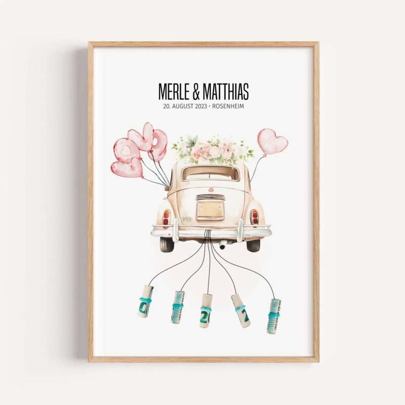 Bild von   geldgeschenk poster hochzeit jpg | Individuelle 🎁 persönliche 🎁 personalisierte Geschenke bedruckt ▪ bestickt ▪ graviert