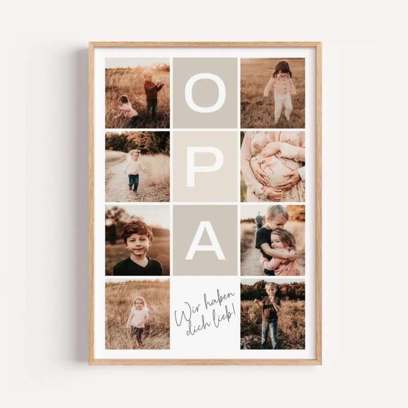 Bild von   fotocollage opa poster xcmjpg | Individuelle 🎁 persönliche 🎁 personalisierte Geschenke bedruckt ▪ bestickt ▪ graviert