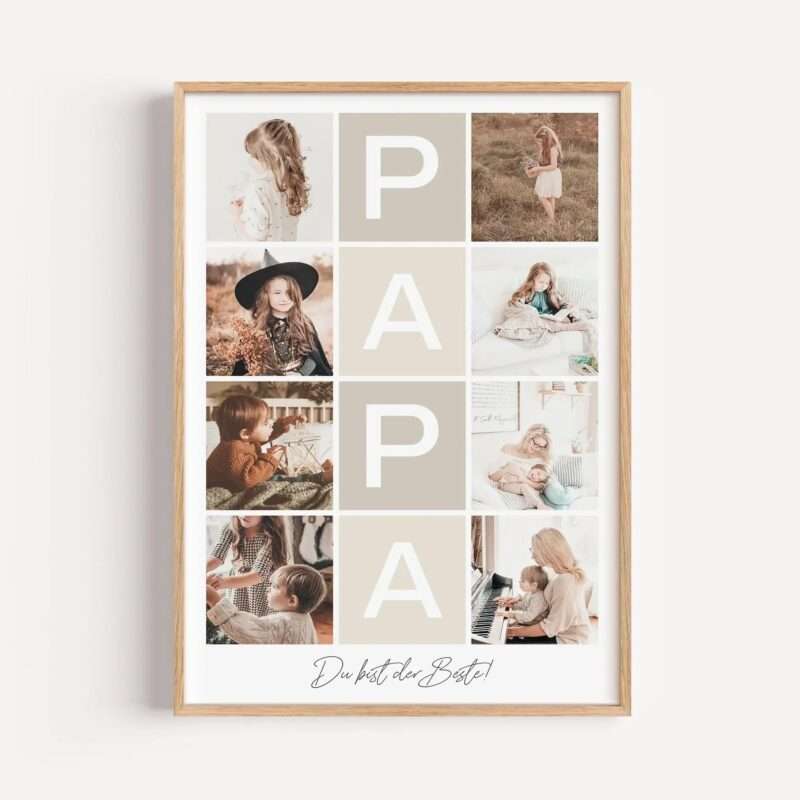 Bild von   fotocollage papa poster xcjpg | Individuelle 🎁 persönliche 🎁 personalisierte Geschenke bedruckt ▪ bestickt ▪ graviert