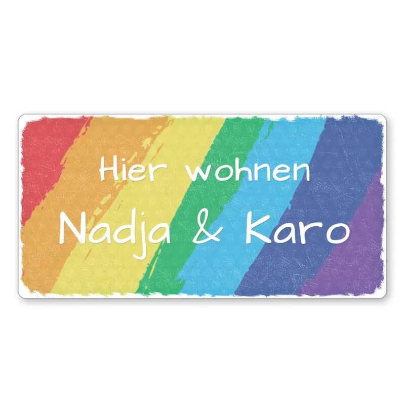 Bild von   blechschild regenbogen mit wunjpg | Individuelle 🎁 persönliche 🎁 personalisierte Geschenke bedruckt ▪ bestickt ▪ graviert