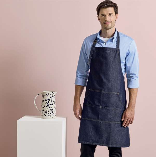 Jeans Arbeitsschürze Denim Bib Apron