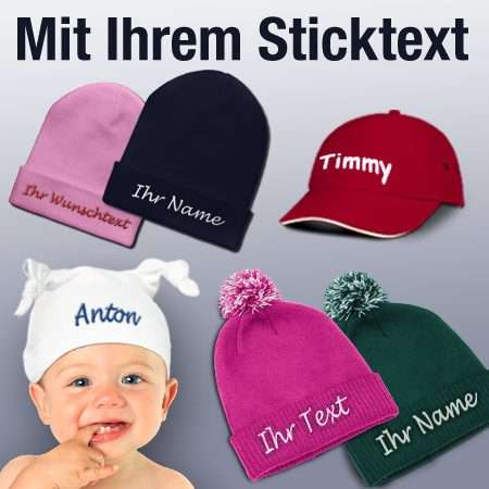 Bild von   muetze mit namen bestickenjpg | Individuelle 🎁 persönliche 🎁 personalisierte Geschenke bedruckt ▪ bestickt ▪ graviert
