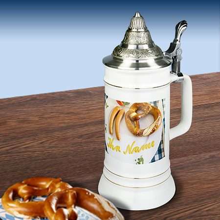 Bild von   staenderkrug mit zinndeckeljpg | Individuelle 🎁 persönliche 🎁 personalisierte Geschenke bedruckt ▪ bestickt ▪ graviert