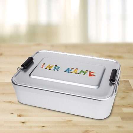 Bild von   alu brotdose mit namenjpg | Individuelle 🎁 persönliche 🎁 personalisierte Geschenke bedruckt ▪ bestickt ▪ graviert