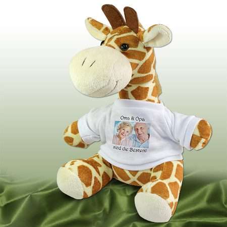 Bild von   kuscheltier giraffe mit fjpg | Individuelle 🎁 persönliche 🎁 personalisierte Geschenke bedruckt ▪ bestickt ▪ graviert