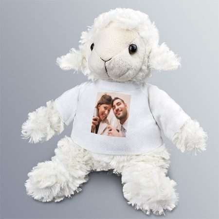 Bild von   kuscheltier schaf mit fotjpg | Individuelle 🎁 persönliche 🎁 personalisierte Geschenke bedruckt ▪ bestickt ▪ graviert