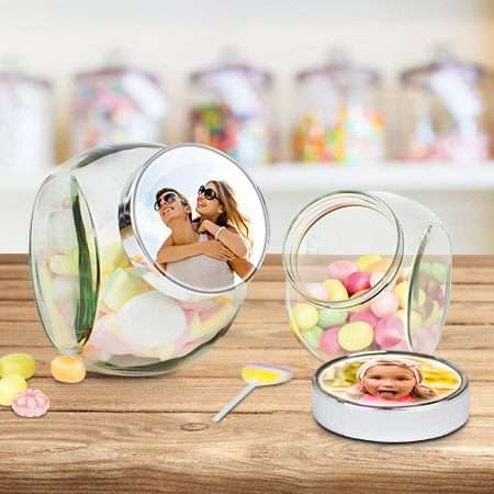 Bild von   bonbon glas bedruckenjpg | Individuelle 🎁 persönliche 🎁 personalisierte Geschenke bedruckt ▪ bestickt ▪ graviert