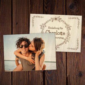 Holzpostkarte bedrucken