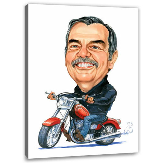 Bild von   erstellung karikatur motorradjpg | Individuelle 🎁 persönliche 🎁 personalisierte Geschenke bedruckt ▪ bestickt ▪ graviert