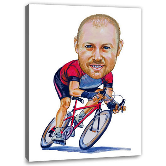 Bild von   erstellung karikatur rennradfajpg | Individuelle 🎁 persönliche 🎁 personalisierte Geschenke bedruckt ▪ bestickt ▪ graviert