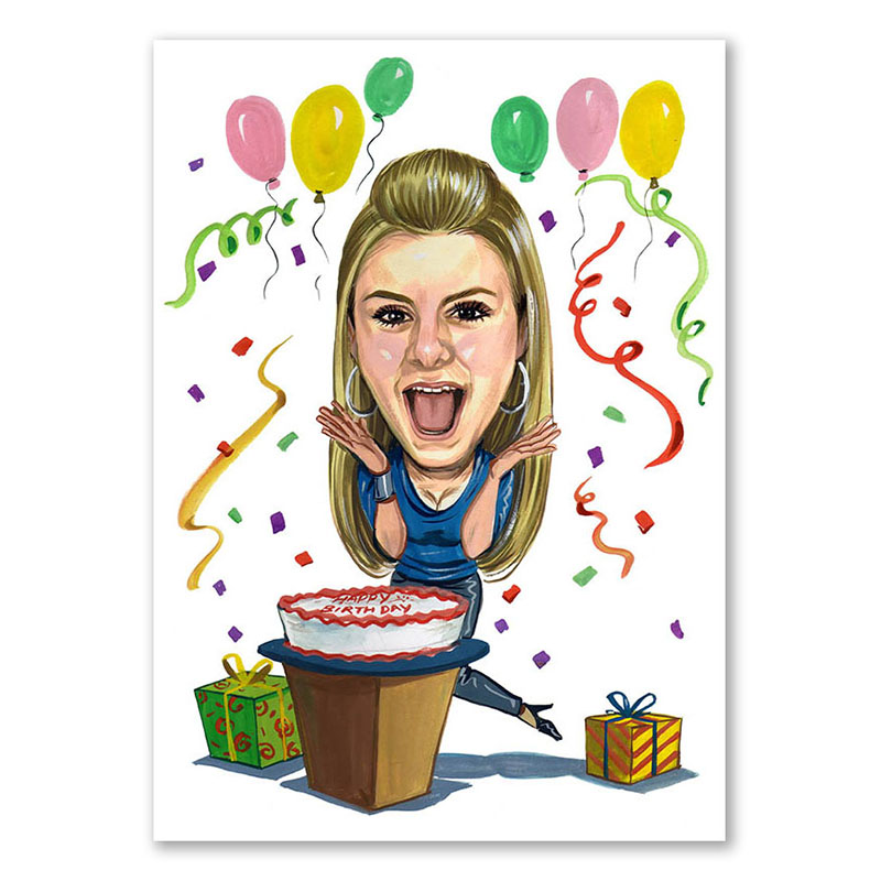 Bild von   erstellung karikatur geburtstajpg | Individuelle 🎁 persönliche 🎁 personalisierte Geschenke bedruckt ▪ bestickt ▪ graviert