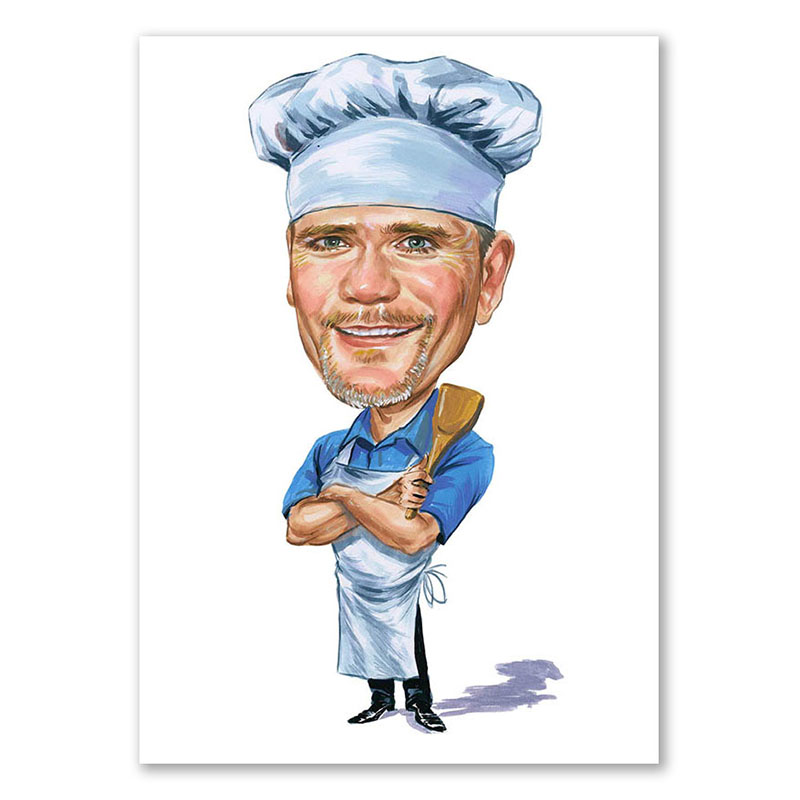 Bild von   erstellung karikatur kochportrjpg | Individuelle 🎁 persönliche 🎁 personalisierte Geschenke bedruckt ▪ bestickt ▪ graviert