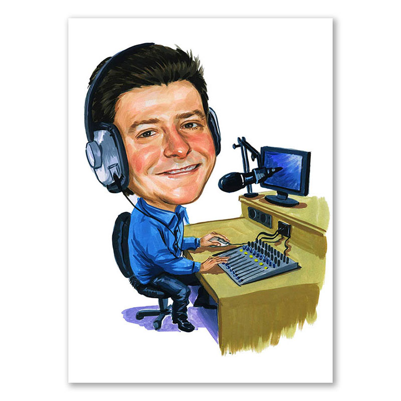 Bild von   erstellung karikatur moderatorjpg | Individuelle 🎁 persönliche 🎁 personalisierte Geschenke bedruckt ▪ bestickt ▪ graviert