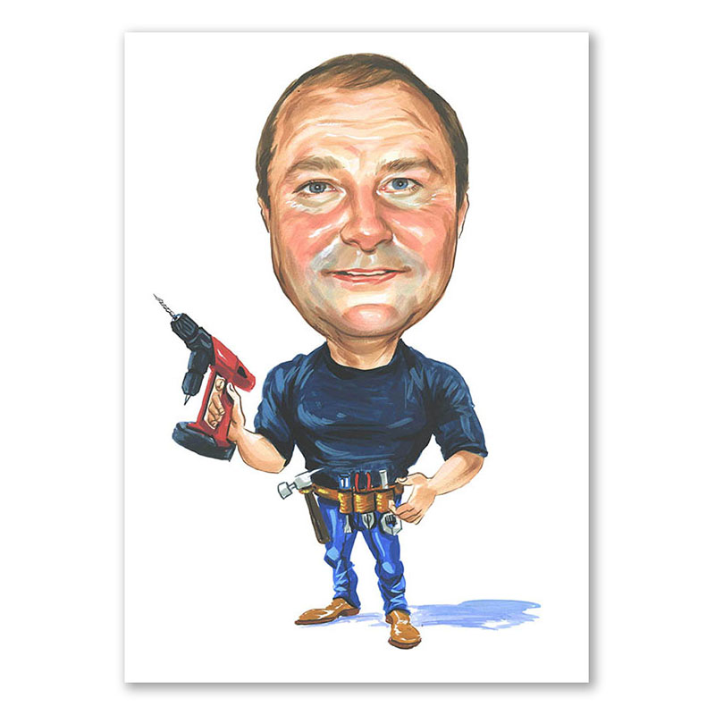 Bild von   erstellung karikatur heimwerkejpg | Individuelle 🎁 persönliche 🎁 personalisierte Geschenke bedruckt ▪ bestickt ▪ graviert