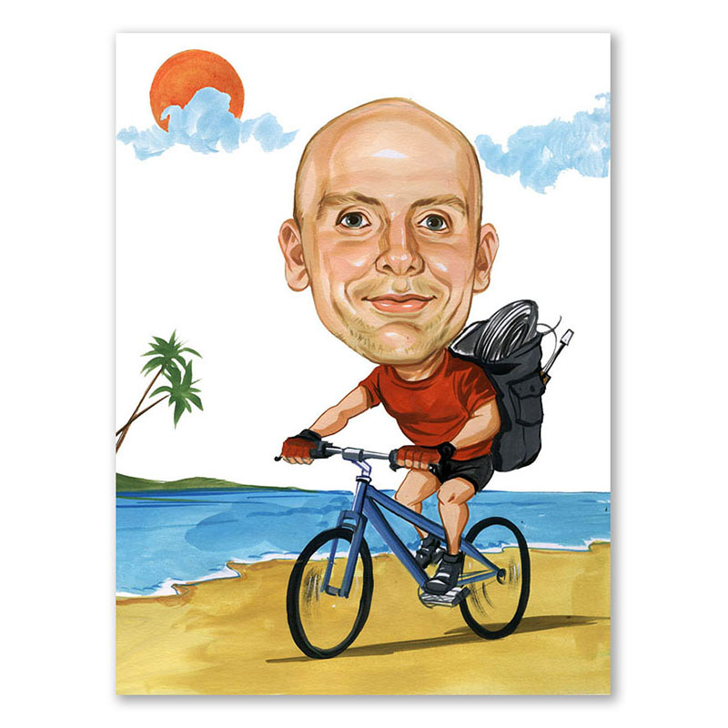 Bild von   erstellung karikatur biker amjpg | Individuelle 🎁 persönliche 🎁 personalisierte Geschenke bedruckt ▪ bestickt ▪ graviert