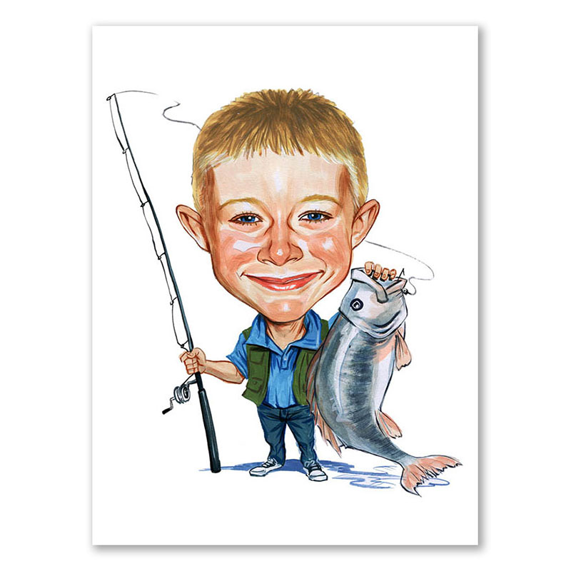 Bild von   erstellung karikatur angler jujpg | Individuelle 🎁 persönliche 🎁 personalisierte Geschenke bedruckt ▪ bestickt ▪ graviert