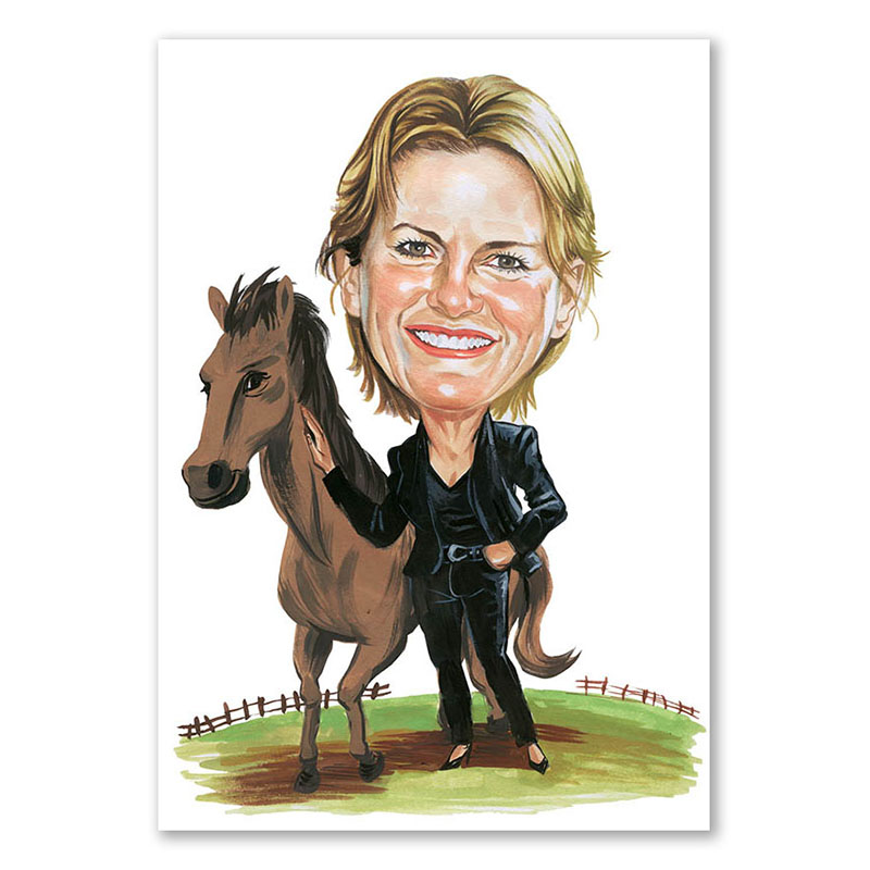 Bild von   erstellung karikatur pferdefrejpg | Individuelle 🎁 persönliche 🎁 personalisierte Geschenke bedruckt ▪ bestickt ▪ graviert