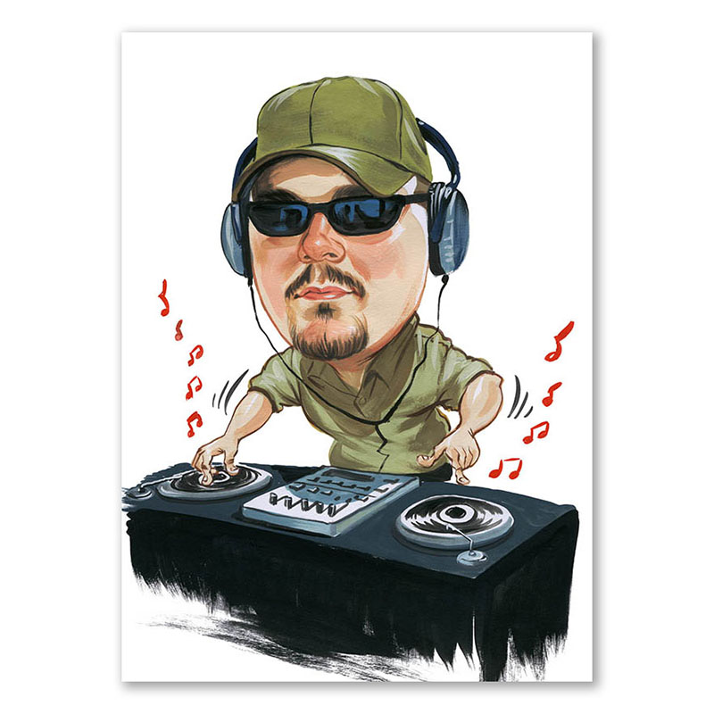 Bild von   erstellung karikatur dj mit mujpg | Individuelle 🎁 persönliche 🎁 personalisierte Geschenke bedruckt ▪ bestickt ▪ graviert