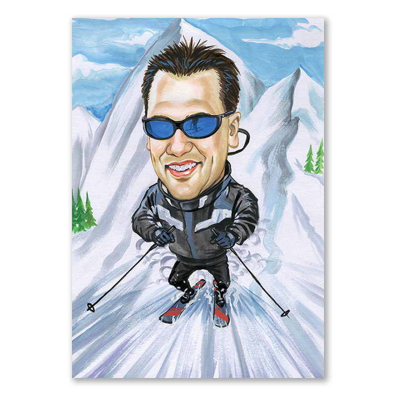 Bild von   erstellung karikatur skifahrerjpg | Individuelle 🎁 persönliche 🎁 personalisierte Geschenke bedruckt ▪ bestickt ▪ graviert