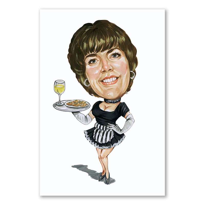 Bild von   erstellung karikatur kellnerinjpg | Individuelle 🎁 persönliche 🎁 personalisierte Geschenke bedruckt ▪ bestickt ▪ graviert