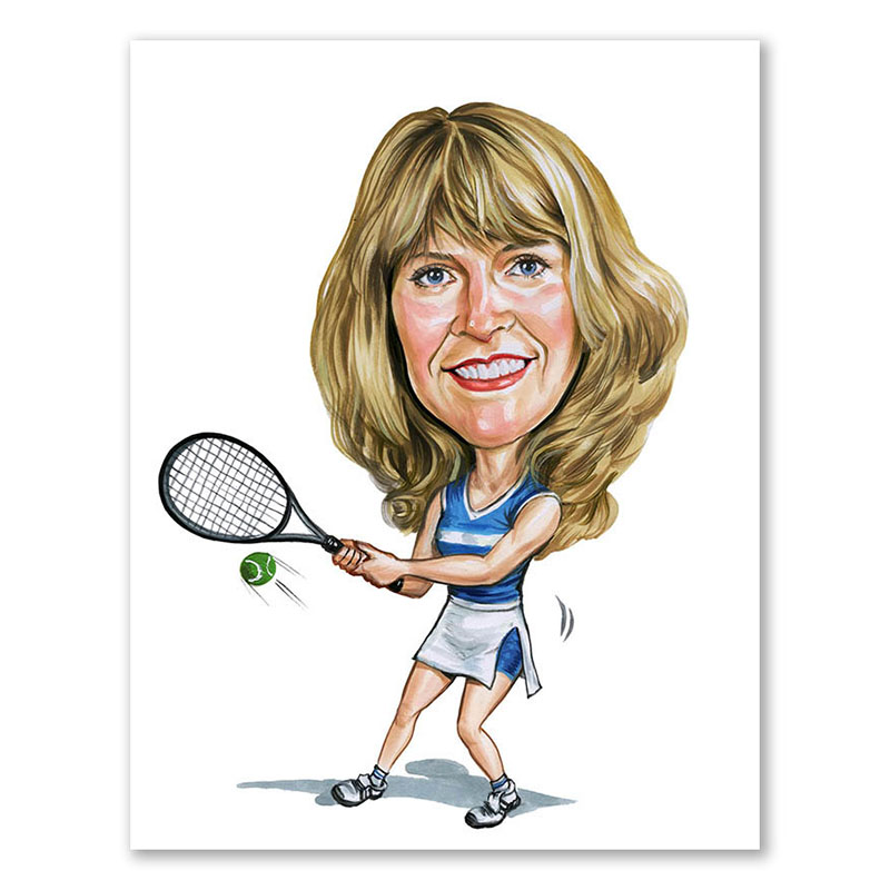 Bild von   erstellung karikatur tennisladjpg | Individuelle 🎁 persönliche 🎁 personalisierte Geschenke bedruckt ▪ bestickt ▪ graviert