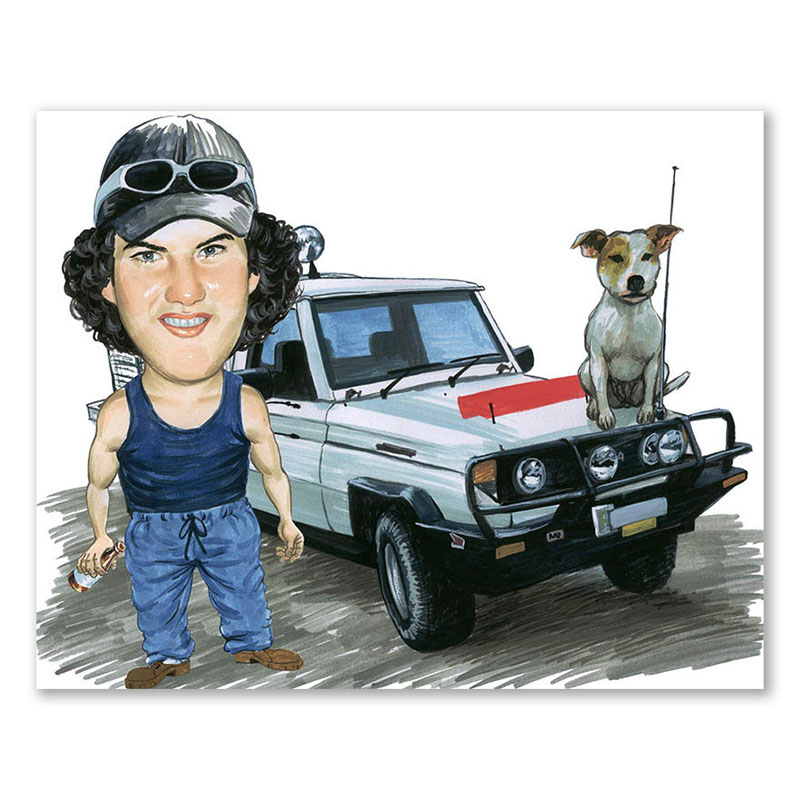 Bild von   erstellung karikatur mann nebejpg | Individuelle 🎁 persönliche 🎁 personalisierte Geschenke bedruckt ▪ bestickt ▪ graviert