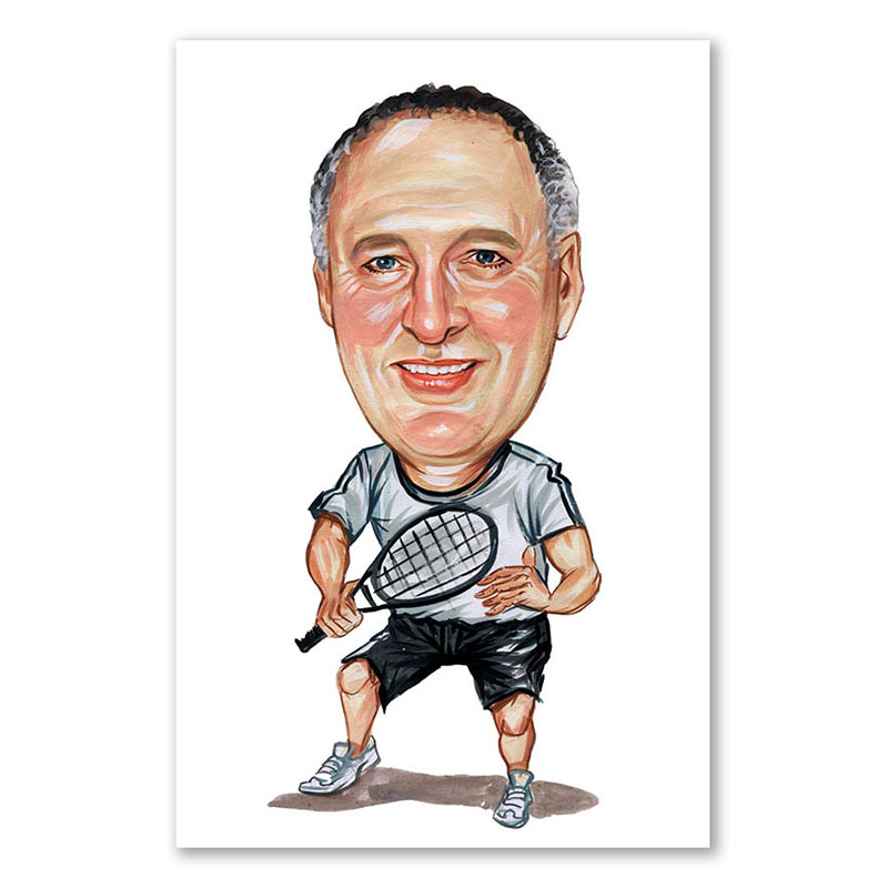 Bild von   erstellung karikatur tennisstajpg | Individuelle 🎁 persönliche 🎁 personalisierte Geschenke bedruckt ▪ bestickt ▪ graviert