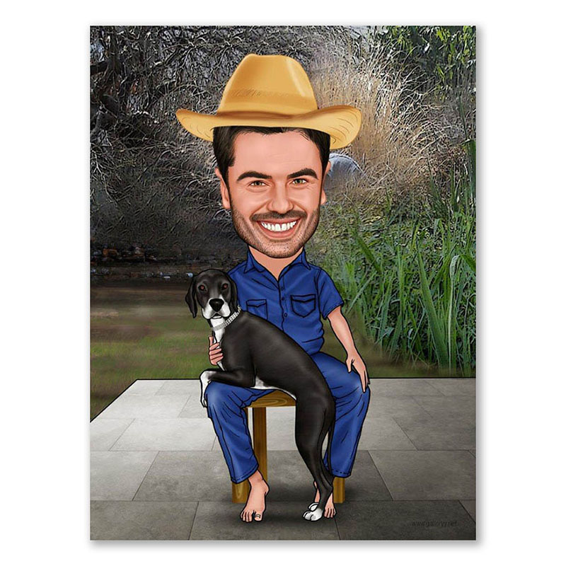 Bild von   erstellung karikatur mit hut ijpg | Individuelle 🎁 persönliche 🎁 personalisierte Geschenke bedruckt ▪ bestickt ▪ graviert