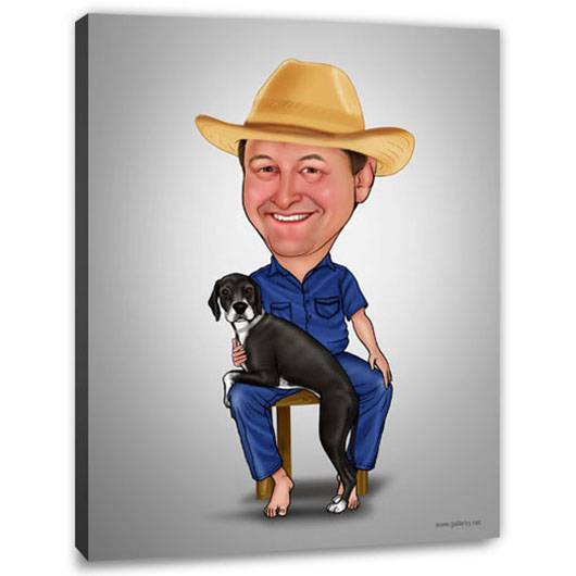 Bild von   erstellung karikatur mit hutjpg | Individuelle 🎁 persönliche 🎁 personalisierte Geschenke bedruckt ▪ bestickt ▪ graviert