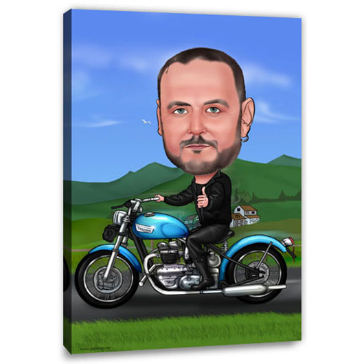 Bild von   erstellung karikatur biker cajpg | Individuelle 🎁 persönliche 🎁 personalisierte Geschenke bedruckt ▪ bestickt ▪ graviert