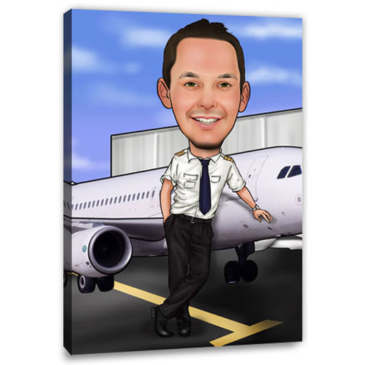 Bild von   erstellung karikatur pilot cajpg | Individuelle 🎁 persönliche 🎁 personalisierte Geschenke bedruckt ▪ bestickt ▪ graviert