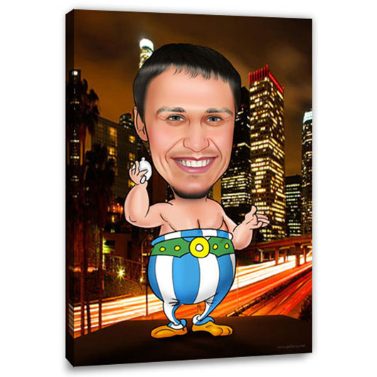 Bild von   erstellung karikatur obelix cjpg | Individuelle 🎁 persönliche 🎁 personalisierte Geschenke bedruckt ▪ bestickt ▪ graviert