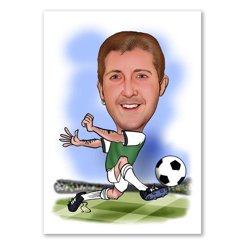 Bild von   erstellung karikatur fussballjpg | Individuelle 🎁 persönliche 🎁 personalisierte Geschenke bedruckt ▪ bestickt ▪ graviert