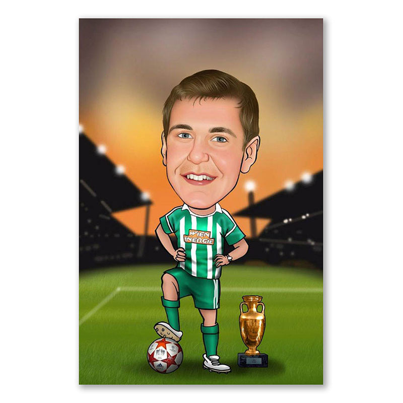 Bild von   erstellung karikatur fussballjpg | Individuelle 🎁 persönliche 🎁 personalisierte Geschenke bedruckt ▪ bestickt ▪ graviert
