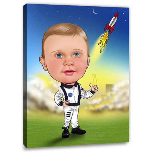 Bild von   erstellung karikatur astronautjpg | Individuelle 🎁 persönliche 🎁 personalisierte Geschenke bedruckt ▪ bestickt ▪ graviert