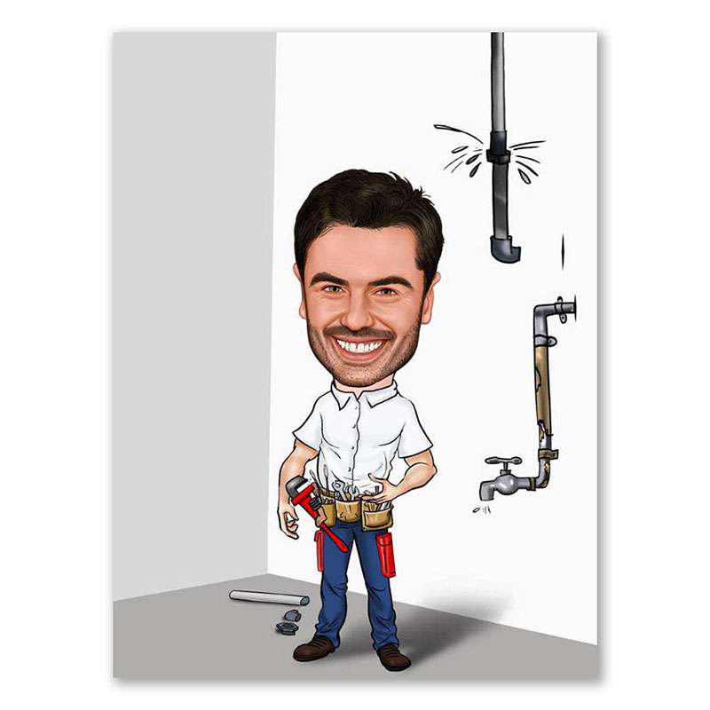Bild von   erstellung karikatur klemptnerjpg | Individuelle 🎁 persönliche 🎁 personalisierte Geschenke bedruckt ▪ bestickt ▪ graviert