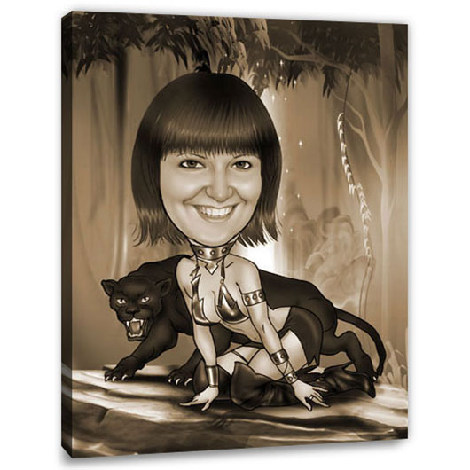 Bild von   erstellung karikatur raubkatzejpg | Individuelle 🎁 persönliche 🎁 personalisierte Geschenke bedruckt ▪ bestickt ▪ graviert