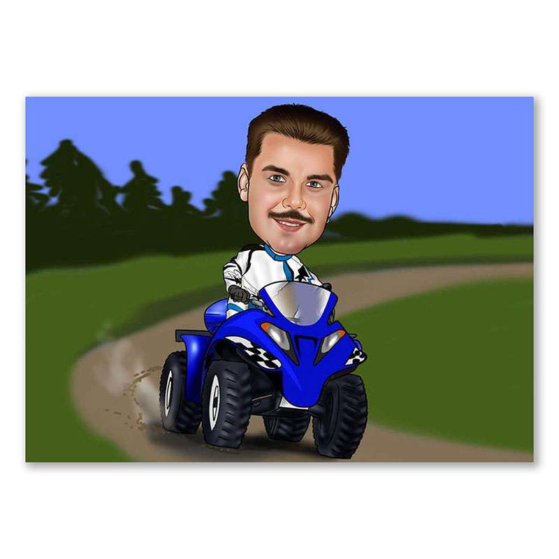 Bild von   erstellung karikatur quad cajpg | Individuelle 🎁 persönliche 🎁 personalisierte Geschenke bedruckt ▪ bestickt ▪ graviert