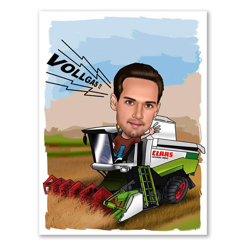 Bild von   erstellung karikatur vollgasjpg | Individuelle 🎁 persönliche 🎁 personalisierte Geschenke bedruckt ▪ bestickt ▪ graviert
